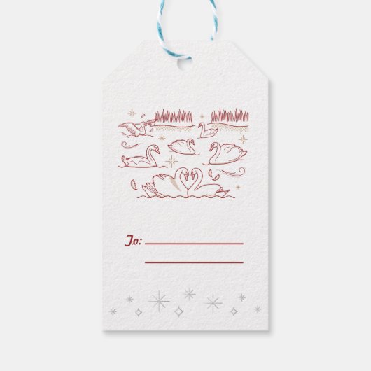 Zevende DAG VAN KERSTMIS / Kerst Gift Label Cadeaulabel (Achterkant)