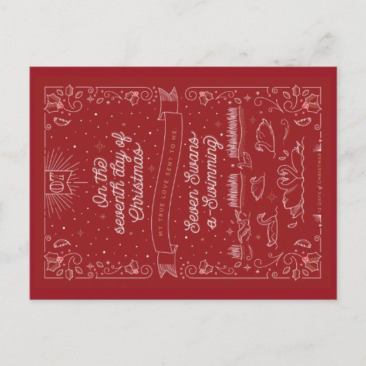 ZEVENDE DAG VAN KERSTMIS / Kerstkaart Feestdagenkaart (Voorkant)