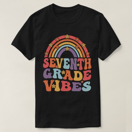 Zevende graad vibes boho regenboog terug naar scho t-shirt (Design voorkant)