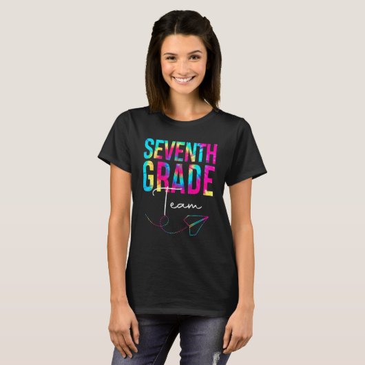 Zevende Grade Team Tie Dye Appreciation Day Back T T-shirt (Voorkant volledig)