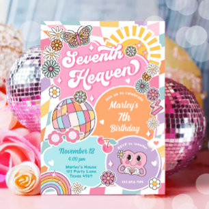 Zevende hemel meisje retro preppy varsity verjaard kaart