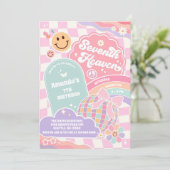 Zevende Hemel Wolken Regenboog Disco 7e Verjaardag Kaart (Staand voorkant)