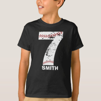 Zevende honkbalverjaardag in het shirt van de shir