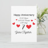 Zevende Jubileum - 7 jaar samen Kaart (Staand voorkant)