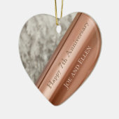 Zevende Jubileum, Wol en Koper Afdrukharttoetsen Keramisch Ornament (Links)