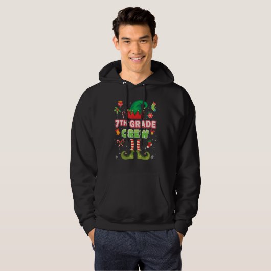 Zevende klas Elf Crewesklerkerstkerstkerstkerstman Hoodie (Voorkant volledig)