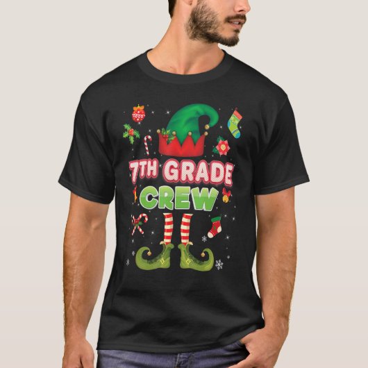 Zevende klas Elf Crewesklerkerstkerstkerstkerstman T-shirt (Voorkant)