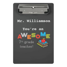 Zevende klas leraar dank je Geweldige