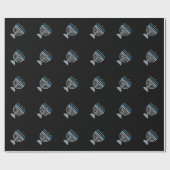 Zevende nacht Hanukkah Glitter Wrapping Paper Cadeaupapier (Vlak)
