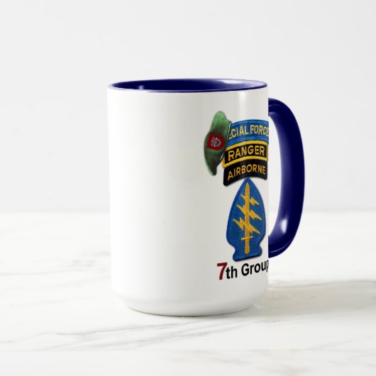 Zevende speciale troepengroep Groene Berets SFG SF Mok (Voorkant rechts)