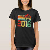 Zevende  verjaardag 2016 Retro Boy Girl 7 jaar T-shirt (Voorkant)