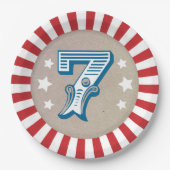 Zevende Verjaardag Circus Grote Top Papieren Bordje (Voorkant)