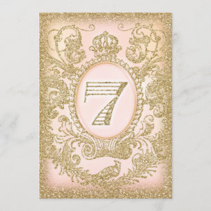 Zevende verjaardag eenmaal op tijd prinses kaart