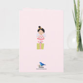 Zevende verjaardag fee schattig roze gepersonalise kaart (Achterkant)