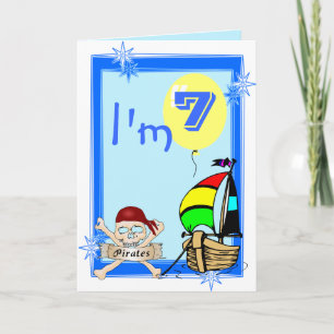 Zevende verjaardag kaart