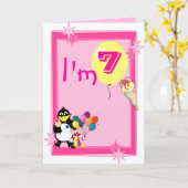 Zevende verjaardag kaart (Gele Bloem)