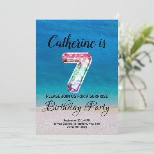 zevende verjaardag kaart (Staand voorkant)