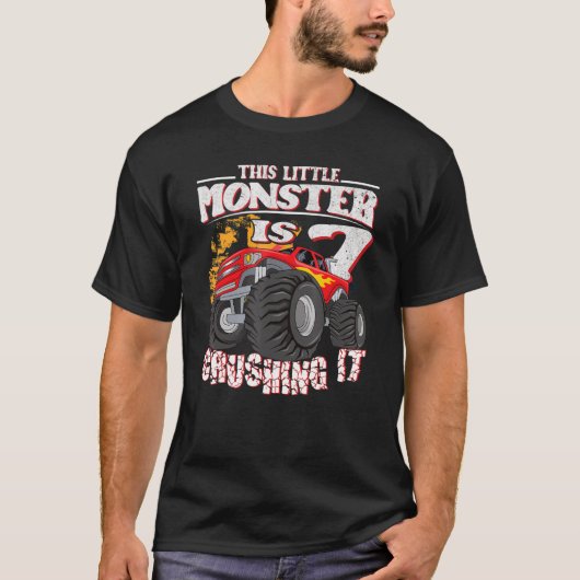 Zevende verjaardag Kind deze kleine monstertruck T-shirt (Voorkant)