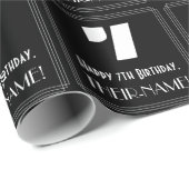 Zevende verjaardag: Kunst Deco Geïnspireerde look  Cadeaupapier (Rol Hoek)