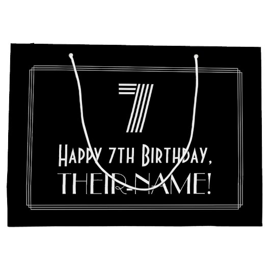 Zevende verjaardag — Kunstdeco geïnspireerde look  Groot Cadeauzakje (Achterkant)