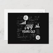 Zevende verjaardag Square Root van 49 - 7 jaar oud Briefkaart (Voorkant / Achterkant)