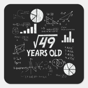 Zevende verjaardag Square Root van 49 - 7 jaar oud Vierkante Sticker