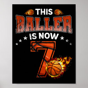 Zevende verjaardag van de Bays Basketball Player g Poster