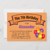 Zevende verjaardag van de Caïro-kinderballon Kaart (Achterkant)