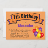 Zevende verjaardag van de Cavia van het kinderfees Kaart (Achterkant)