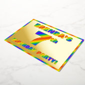 Zevende verjaardag van de geboorte — Fun, regenboo Folie Uitnodiging (Gedraaid)