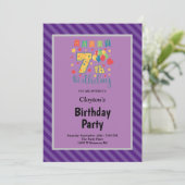 Zevende verjaardag van de Paarse Stripes Kaart (Staand voorkant)