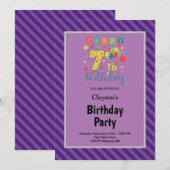 Zevende verjaardag van de Paarse Stripes Kaart (Voorkant / Achterkant)