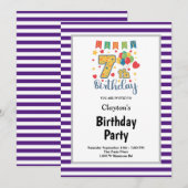Zevende verjaardag van de Paarse/witte strepen Kaart (Voorkant / Achterkant)