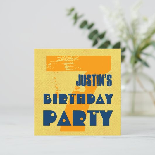 Zevende verjaardag van het 7 jaar oud ontwerp van kaart (Staand voorkant)