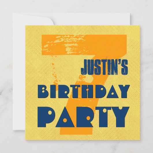 Zevende verjaardag van het 7 jaar oud ontwerp van kaart (Voorkant)