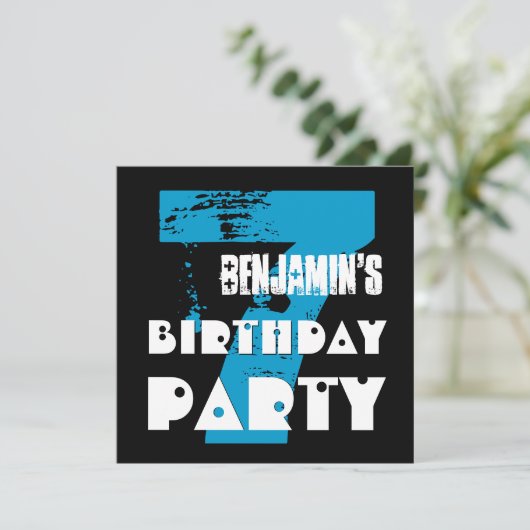 Zevende verjaardag van het 7 jaar oud ontwerp van kaart (Staand voorkant)