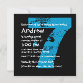 Zevende verjaardag van het 7 jaar oud ontwerp van  kaart (Achterkant)