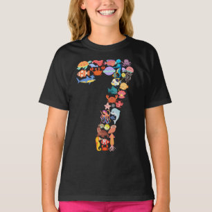 Zevende verjaardag van het thema Zeeen in de oceaa T-shirt
