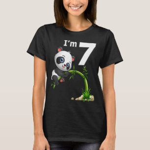 Zevende verjaardag Zevende jaar oud Dierlijk Panda T-shirt