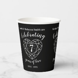 Zevende Weduwslijn Jubileum, zwart, zwart Papieren Bekers