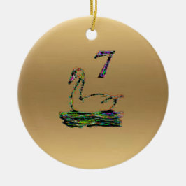 zevenende en achtste dag kerstversiering keramisch ornament