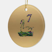 zevenende en achtste dag kerstversiering keramisch ornament (Links)