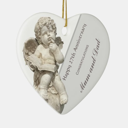 Zevenentwintigste trouwdag, beeld Hart Keramisch Ornament (Rechts)