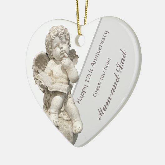 Zevenentwintigste trouwdag, beeld Hart Keramisch Ornament (Links)