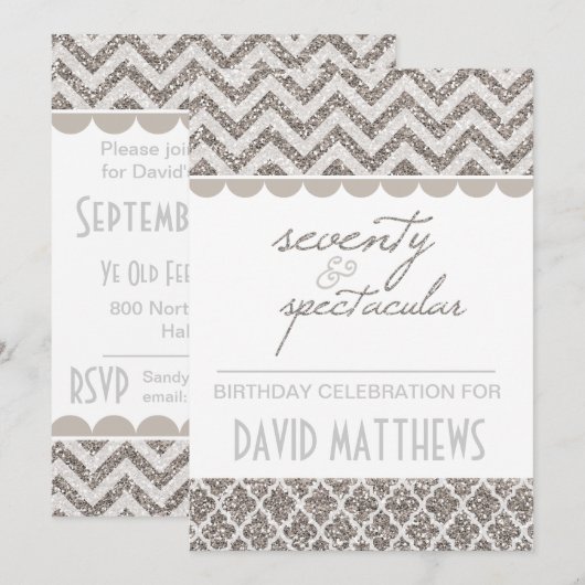 Zevenenzeventig en spectaculaire verjaardag Uitnod Kaart (Voorkant / Achterkant)