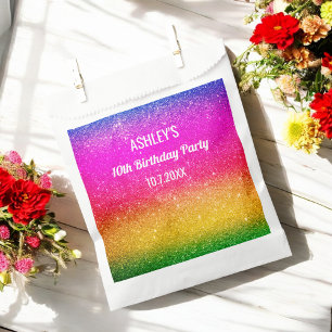 Zevenkleurige Glitter Roze Geel Groen Favoriet Tas Bedankzakje