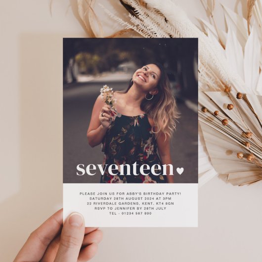 Zeventien heart Fotodag Uitnodiging