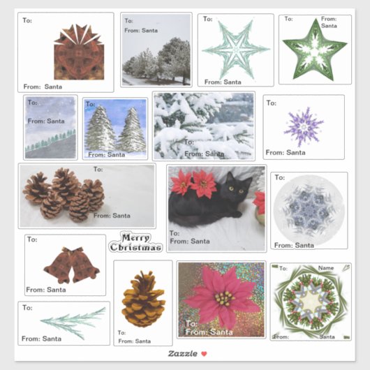 Zeventien Kerst Gift Label Assortiment | tot van (Vel)