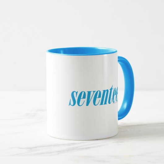 zeventien Logo-Aqua Mok (Voorkant rechts)