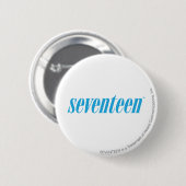 zeventien Logo-Aqua Ronde Button 5,7 Cm (Voorkant /achterkant)